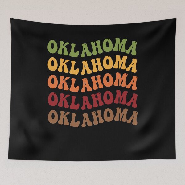 Item preview, Oklahoma Retro Vintage Groovy Wavy Text Classic designed and sold by CoolCreative.