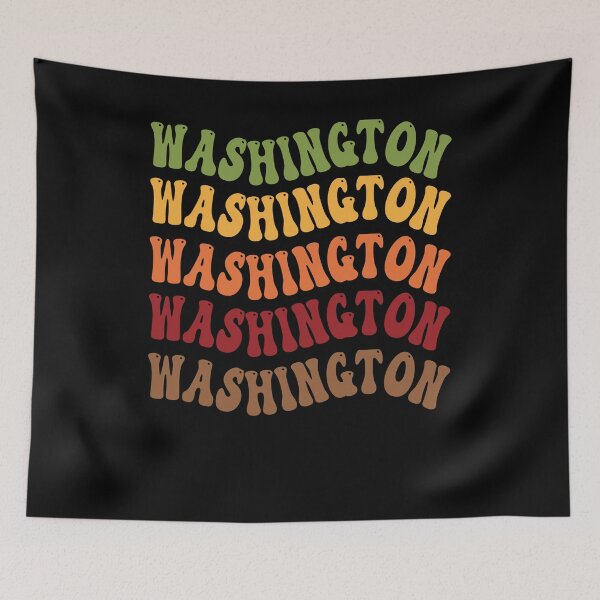 Item preview, Washington Retro Vintage Groovy Wavy Text Classic designed and sold by CoolCreative.