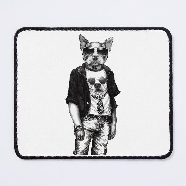 Item preview, Cool looking dog in lit cloths designed and sold by MudPuppet.