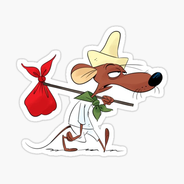 Mouse Cartoon Slowpoke Rodriguez Sticker for Sale by Daytoneleura