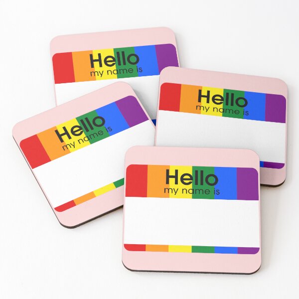 Item preview, Rainbow Pride Hello My Name Is BLANK Tag designed and sold by everything4eva.