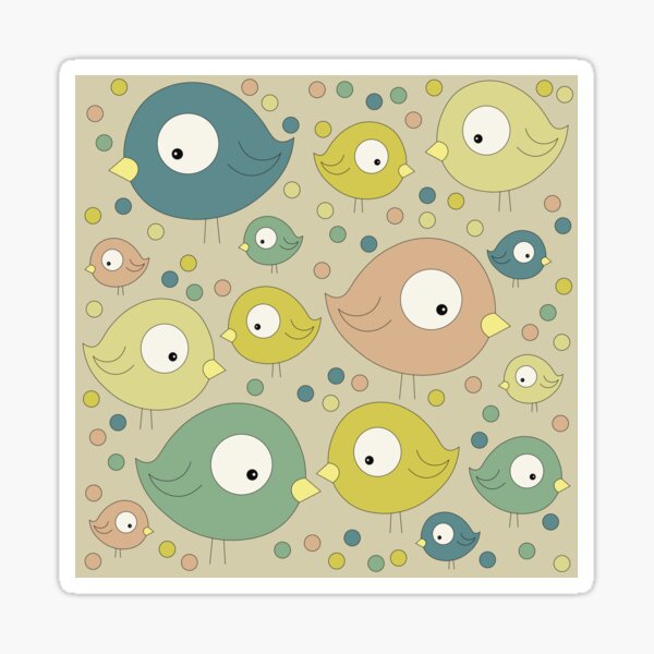 Retro Birds Sticker