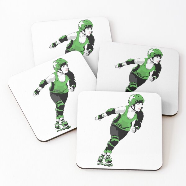 Item preview, Roller Derby Girl Skating - Green - Roller Derby designed and sold by Design Raptor.