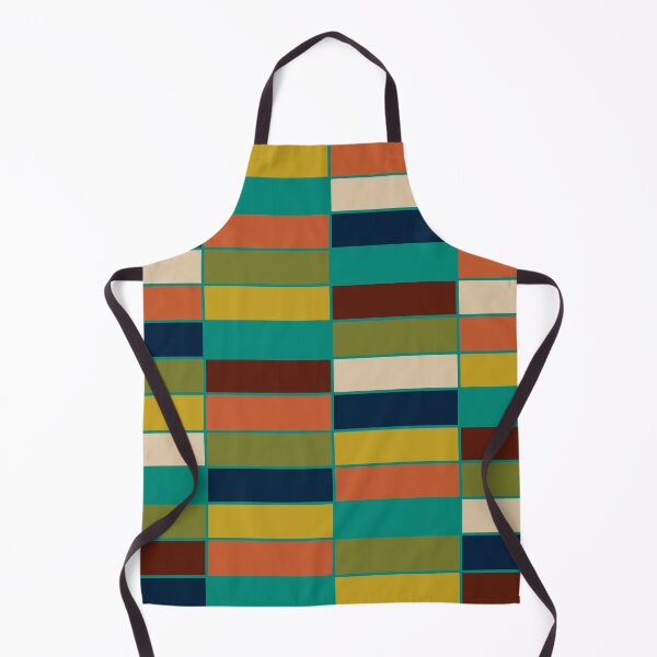 Item preview, Mid Mod Blocks  - Mid-century Modern Geometric Retro Checked Pattern in Olive, Mustard, Teal, and Orange designed and sold by kierkegaard.