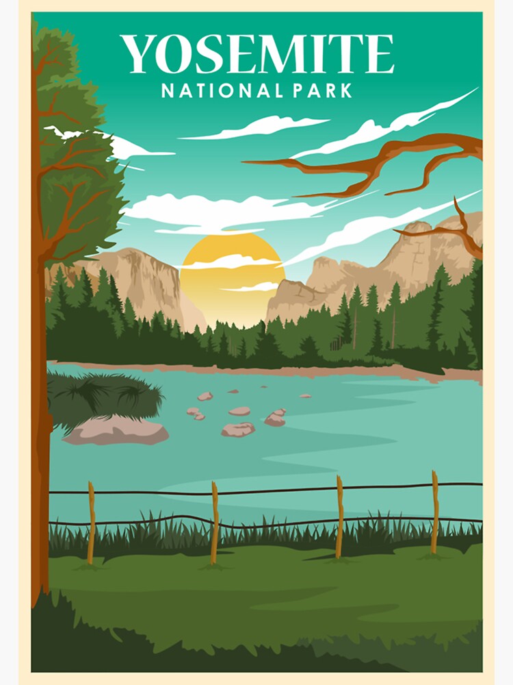 "Yosemite National Park Poster" Sticker for Sale by westipow Redbubble