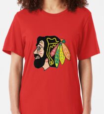 Jerry Hawk -- Blackhawks Jerry Garcia Slim Fit T-Shirt