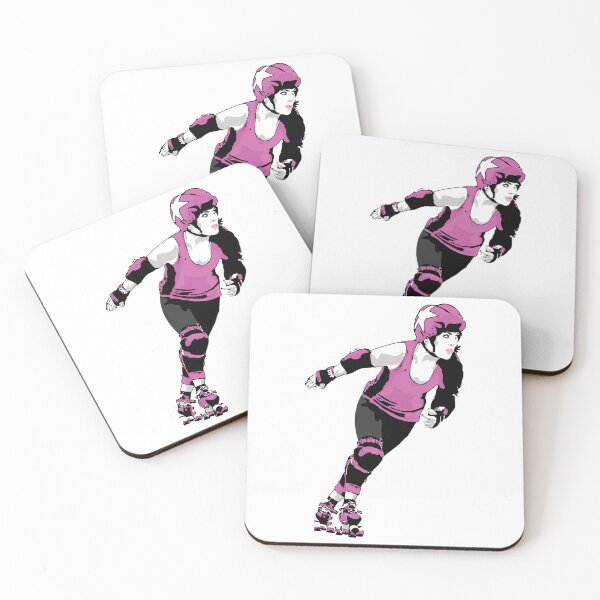 Item preview, Roller Derby Girl Skating - Pink - Roller Derby designed and sold by Design Raptor.