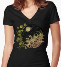 Village || Surreal Illustration by Chrysta Kay Women's Fitted V-Neck T-Shirt
