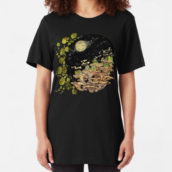 Village || Surreal Illustration by Chrysta Kay Slim Fit T-Shirt