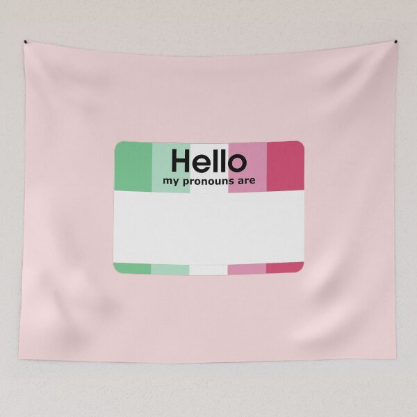 Item preview, Abrosexual Hello My Pronouns Are BLANK Tag designed and sold by everything4eva.