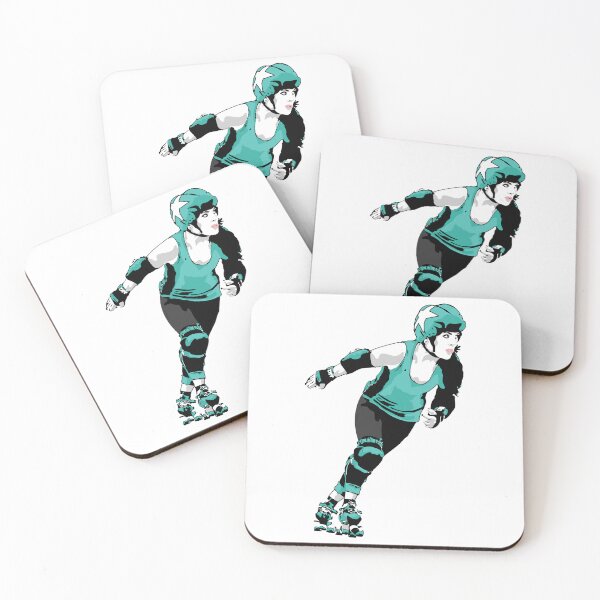 Item preview, Roller Derby Girl Skating - Teal - Roller Derby designed and sold by Design Raptor.