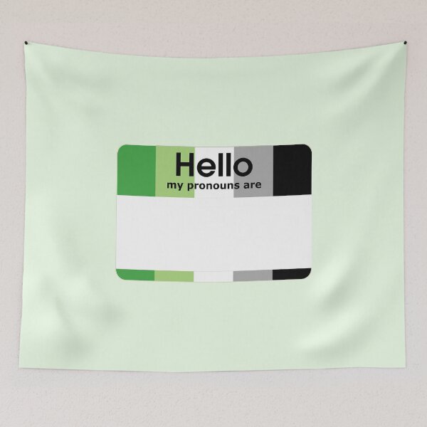 Item preview, Aromantic Hello My Pronouns Are BLANK Tag designed and sold by everything4eva.