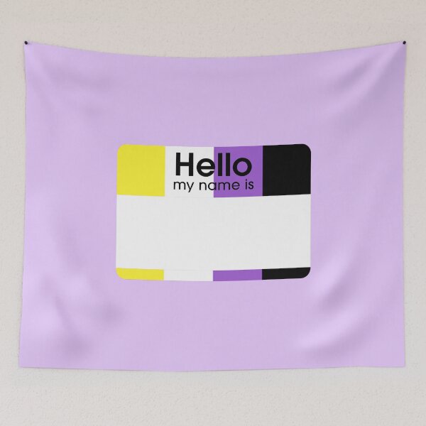 Item preview, Non Binary Hello My Name Is BLANK Tag designed and sold by everything4eva.