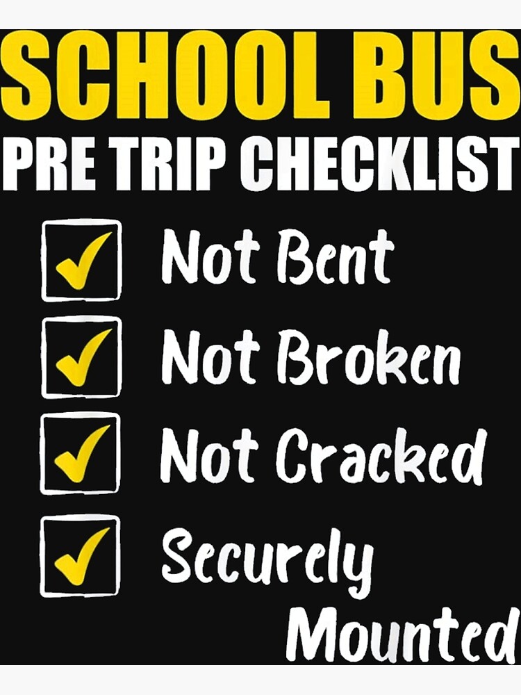 school bus pre trip checklist