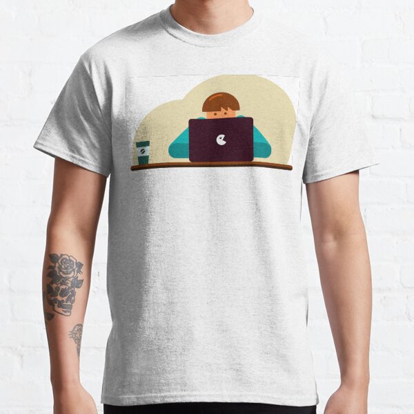 Working on laptop Classic T-Shirt
