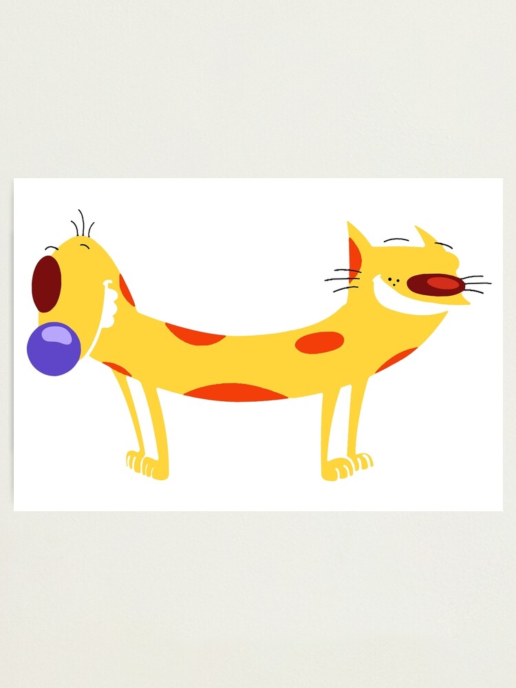 Impression Photo Catdog Dessin Anime Chat Chien Drole Jaune Moutarde Animal De Compagnie Stupide 90 Stupide Humour Nineties Animaux De Compagnie Hybride Par Canispicta Redbubble