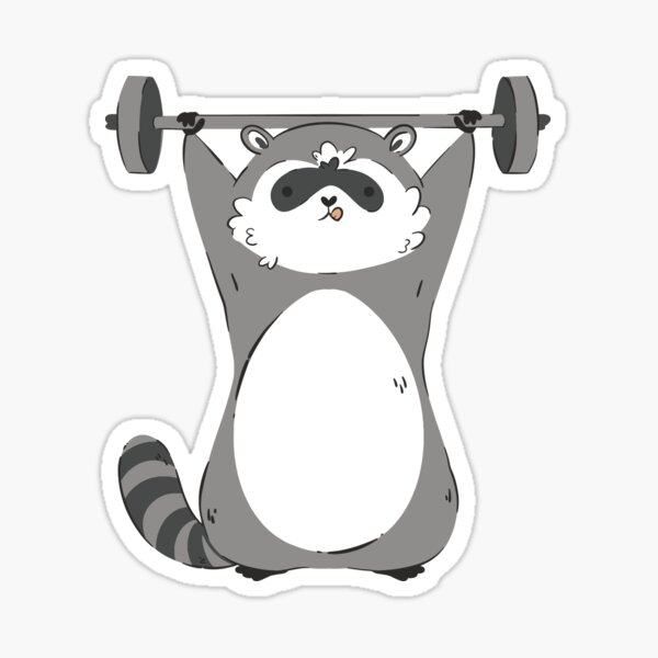 Item preview, Raccoon Weightlifter designed and sold by DerSenat.