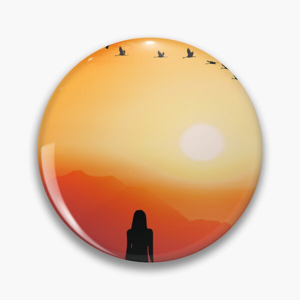Item preview, sun sat with girl and birds and hill designed and sold by Paramita Sen.