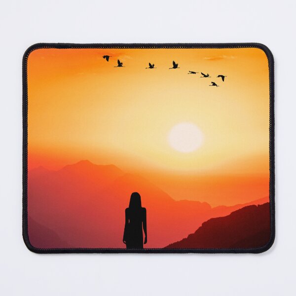 Item preview, sun sat with girl and birds and hill designed and sold by Paramita Sen.