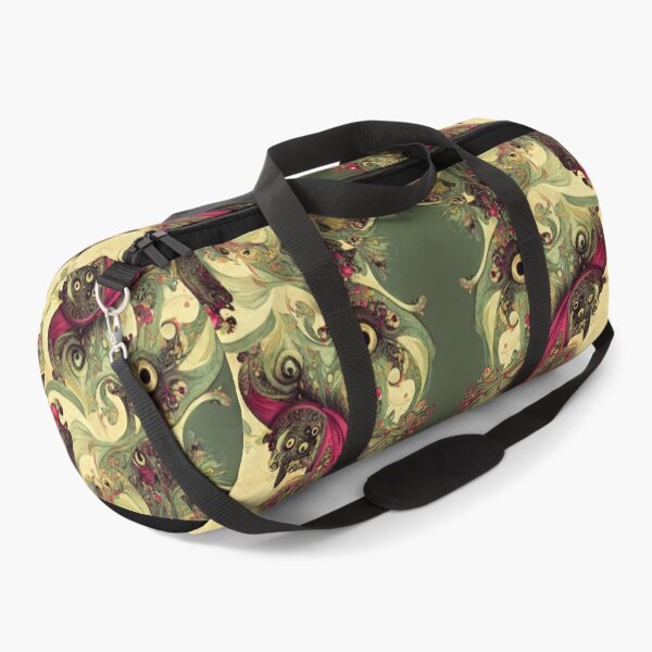 Item preview, Victorian Burgundy Red Floral Motif with Brown Coffee Owl Eyes on Sage Green Parchment designed and sold by MysticAlgorithm.