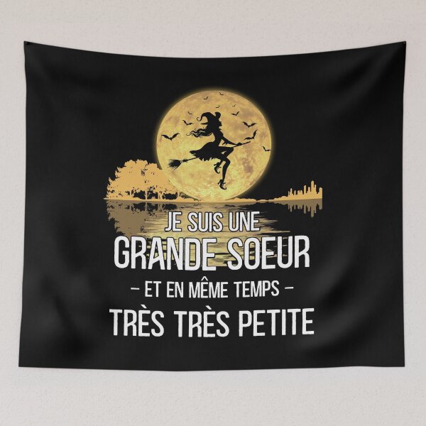 Aperçu de l'œuvre Je Suis Une Grande Soeur Et En Même Temps Très Très Petite sorcière halloween humour occulte vintage créée et vendue par beckadamr.