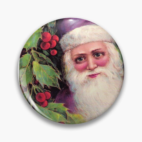 Item preview, Vintage Christmas Card - Santa in the Holly Bush with Christmas Greetings designed and sold by SirenSeventyOne.