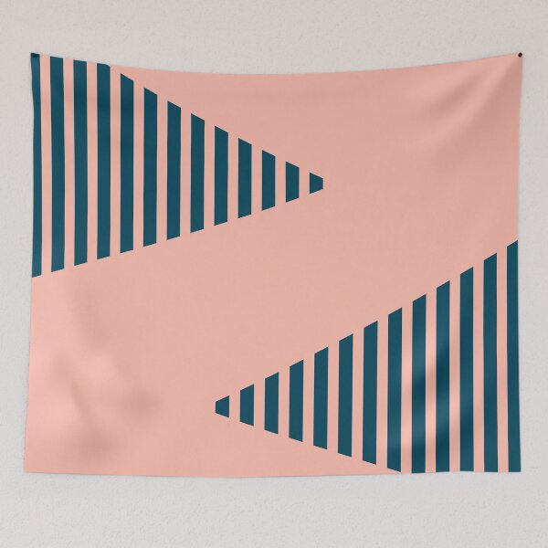 Item preview, Line Jam in Deep Ocean Cyan and Blush Pink designed and sold by kierkegaard.