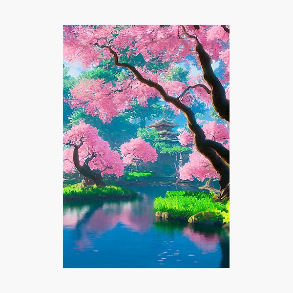 Artikelvorschau, Sakura-Bäume im japanischen Garten entworfen und verkauft von devath.