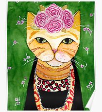 Frida Catlo in Orange Poster