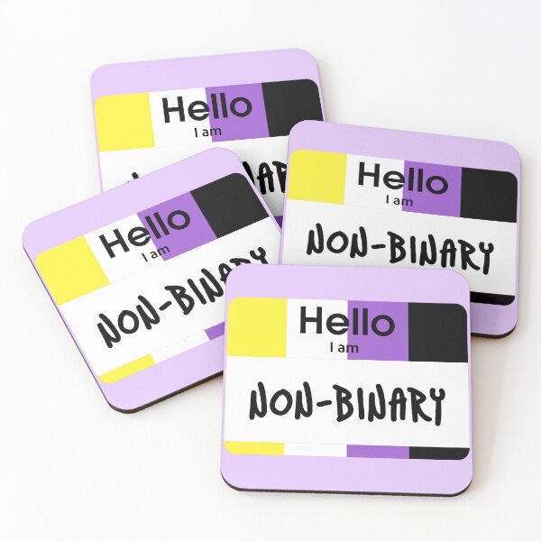 Item preview, Hello I Am Non Binary PRIDE Name Tag designed and sold by everything4eva.