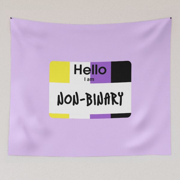 Item preview, Hello I Am Non Binary PRIDE Name Tag designed and sold by everything4eva.