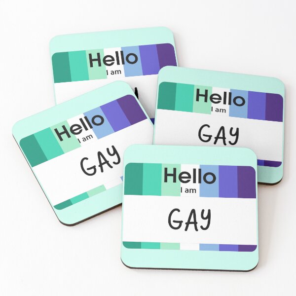 Item preview, Hello I am GAY Trans Inclusive Gay Mens Flag PRIDE Name Tag designed and sold by everything4eva.