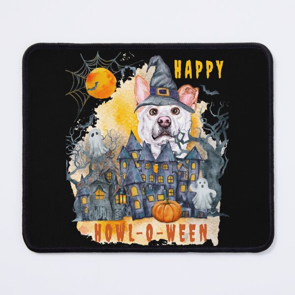 Item preview, Korean Jindo Happy Howl-o-ween Ghost Houses Funny Watercolor  designed and sold by Cuddlythopia.