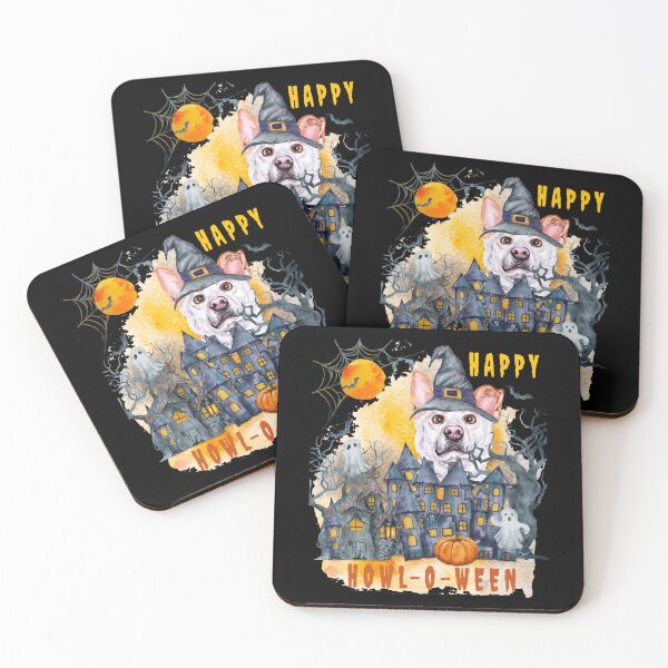 Item preview, Korean Jindo Happy Howl-o-ween Ghost Houses Funny Watercolor  designed and sold by Cuddlythopia.
