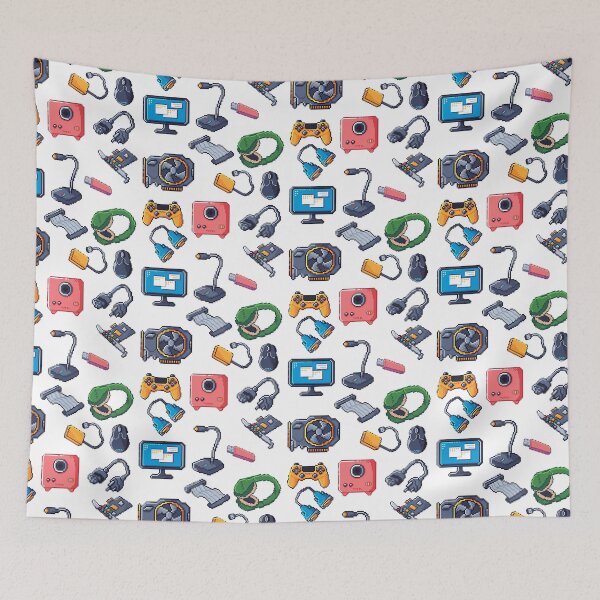 Item preview, Gaming Nerd Pixelated Gamer Set Up designed and sold by mkzmerch.