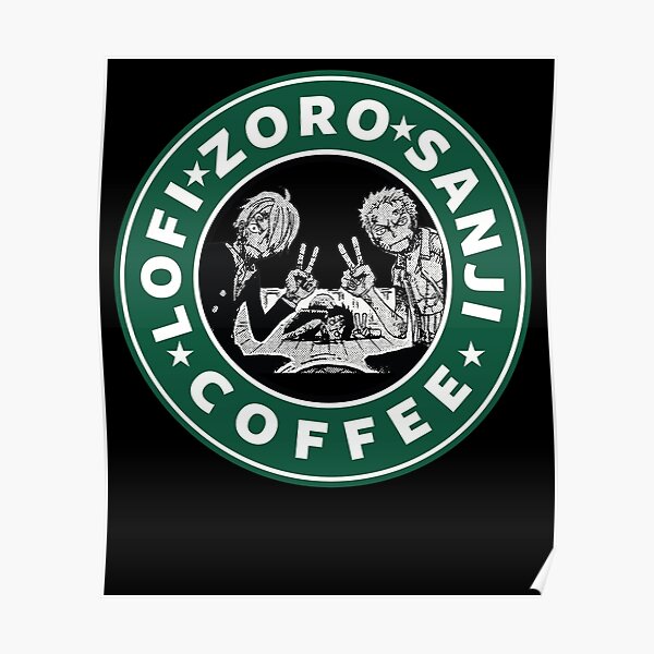 " One Piece Anime Roronoa lofi and sanji Coffee Three Swords Style