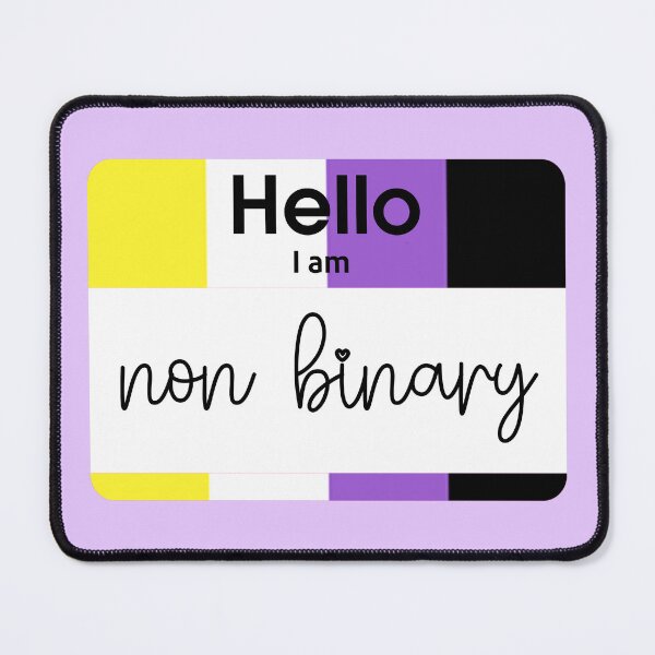 Item preview, Hello I Am Non Binary PRIDE Name Tag designed and sold by everything4eva.