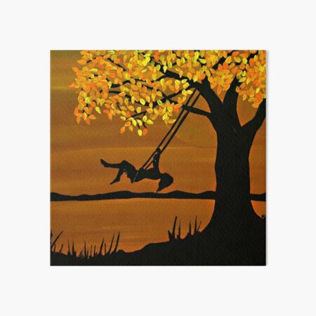 Custom Hope Swing // Girl on a Swing Silhouette Painting 8x10 // Gifts for  a Girl // Nursery Wall Art 