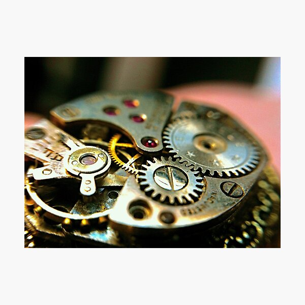 Macro-photography of watch interior Photographic Print