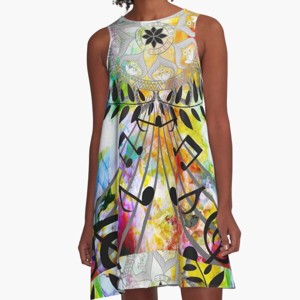 Angel of Music and Art Print A-Line Dress