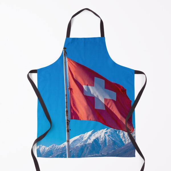 Item preview, Swiss Flag with Snowcapped Mountain in a Sunny Day designed and sold by Mats Silvan.
