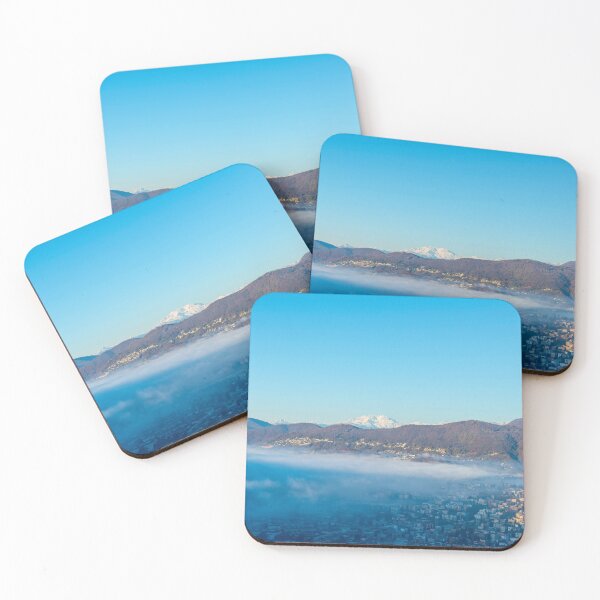 Item preview, Snowcapped Mountain Peak Monte Rosa Above Cloudscape and Lake Lugano designed and sold by Mats Silvan.