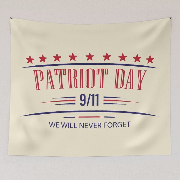 Artikelvorschau, Ein Design mit Sternen und einem gebogenen Schriftzug Patriot Day 9/11 entworfen und verkauft von velisani.