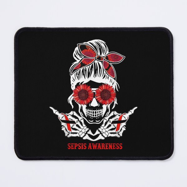 Item preview, Messy Bun Skull Ribbon Sunflower Sepsis Awareness designed and sold by Axelhellquis.