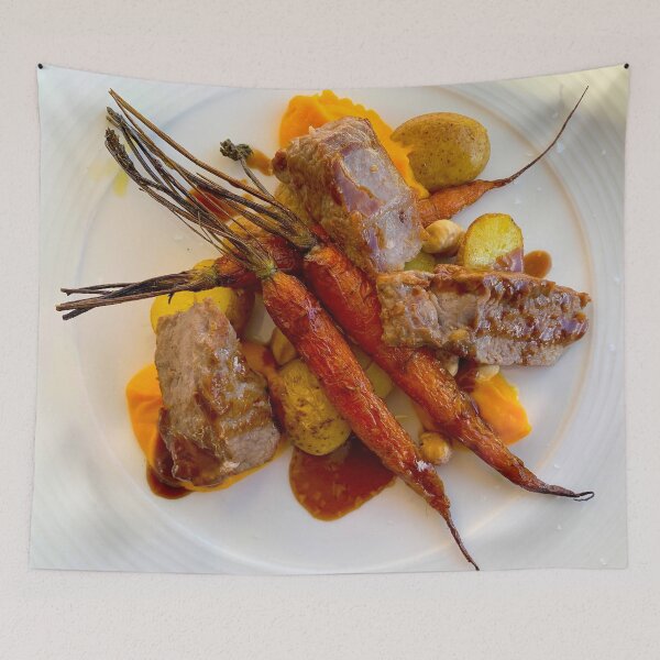 Item preview, Luxury Plate with Meat and Carrots on a Plate designed and sold by Mats Silvan.