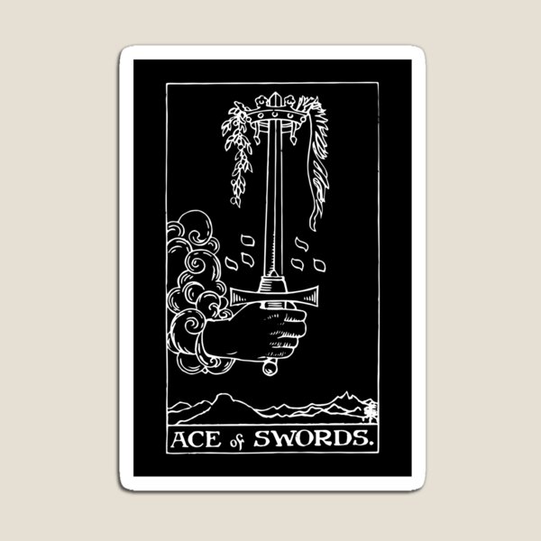 Rider Waite - Ace of Swords - Tarot Card - Dark Magnet