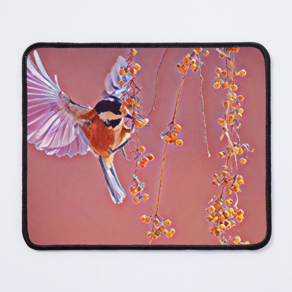 Item preview, Fluttering Tit Eating Berries designed and sold by Inyeneart.