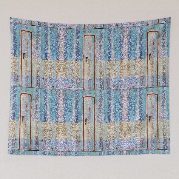Item preview, Peeling Paint Tribal Rustic Mandala-style Mosaic Pattern - Yellow Blue Jade  - Vicki Hadfield designed and sold by Printable Pressies.