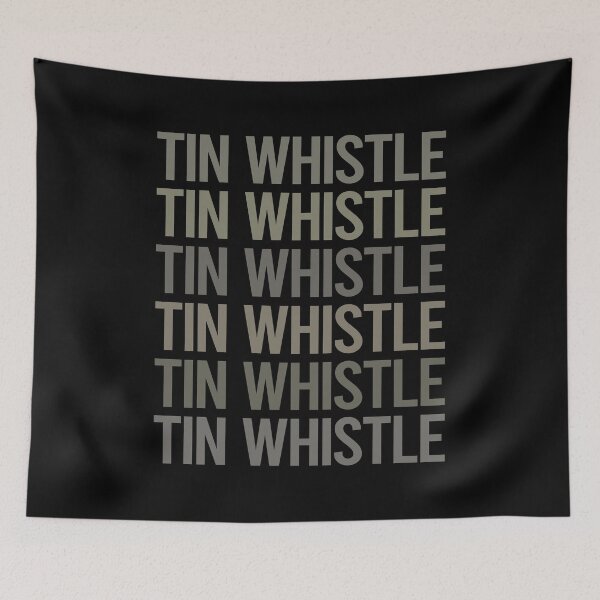 Item preview, Gray Text Art Tin Whistle Flageolet designed and sold by TartSpiderWeb.