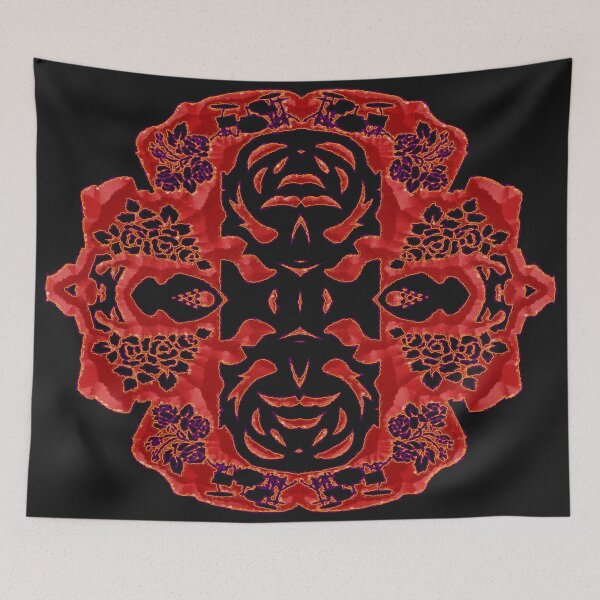 Item preview,  HALLOWEEN ABSTRACT FLOWERS ROSES TATTOO SKULL MUSIC POSITIVE DEATH. designed and sold by Ralek.